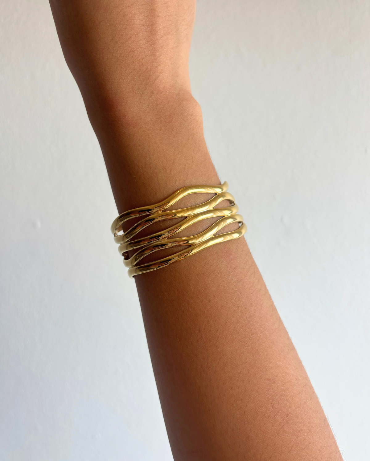 Wave Cuff Bracelet SS