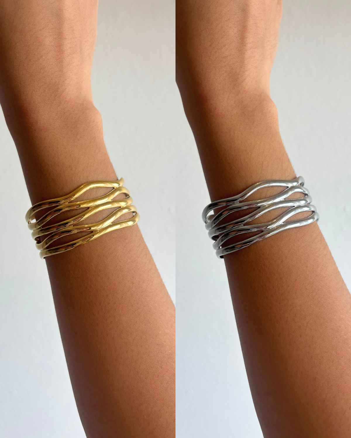 Wave Cuff Bracelet SS