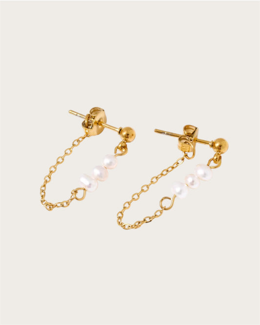 Perlita Chain Stud Earring SS