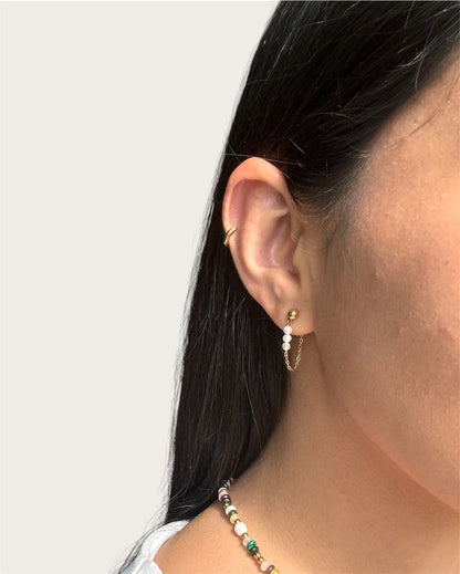 Perlita Chain Stud Earring SS