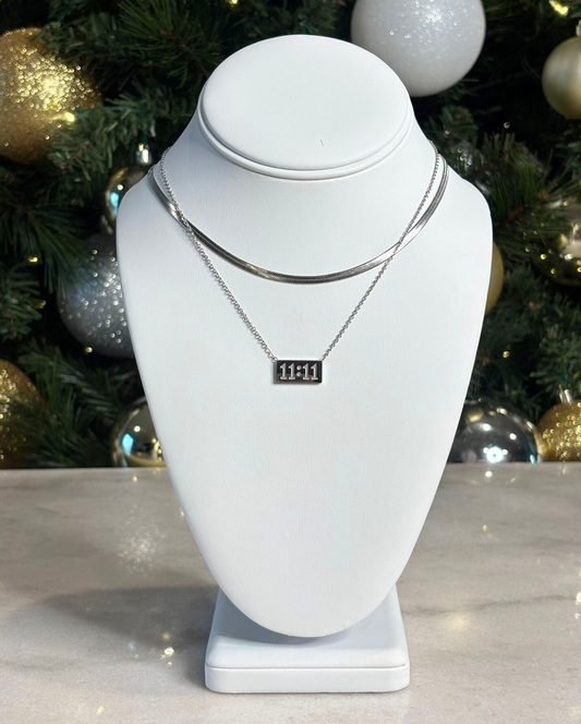 11:11 + Snake Necklace SILVER Set