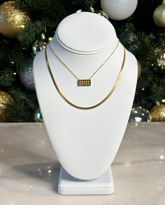 11:11 + Snake Necklace GOLD Set
