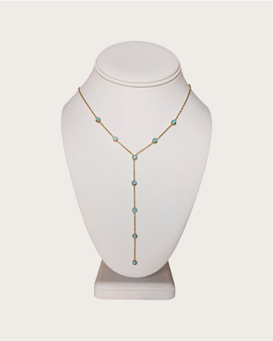 Aqua Lariat Necklace SS