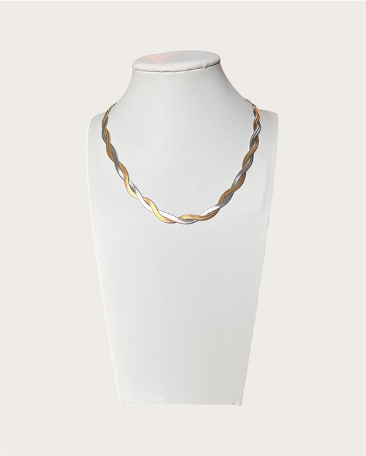 Two Tone Snake Necklace SS