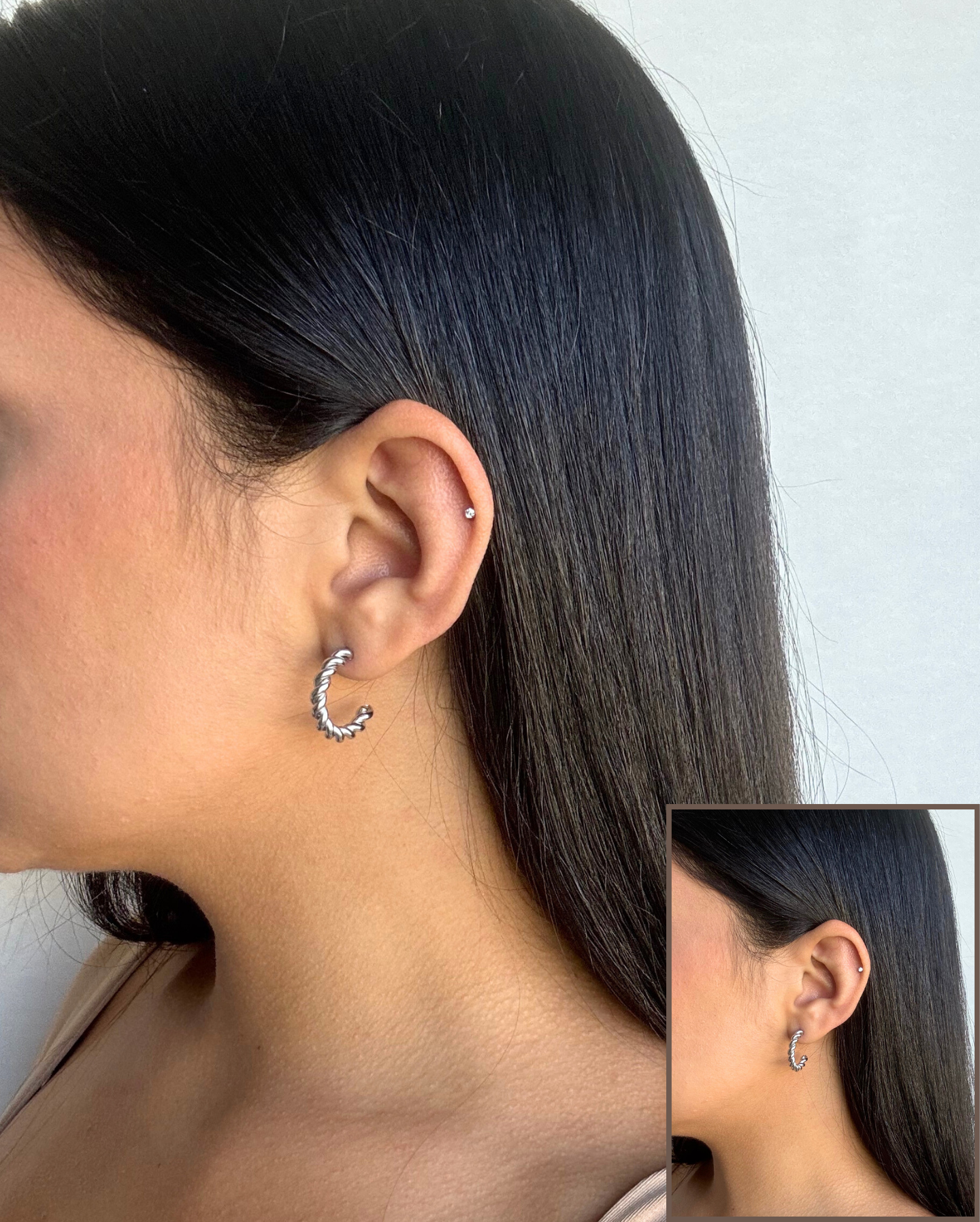 Rope Hoop Earring SS