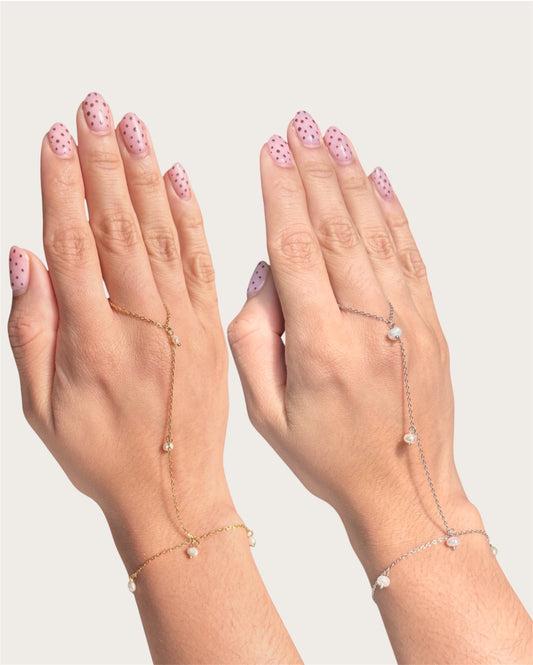 Perlita Hand Chain Bracelet SS