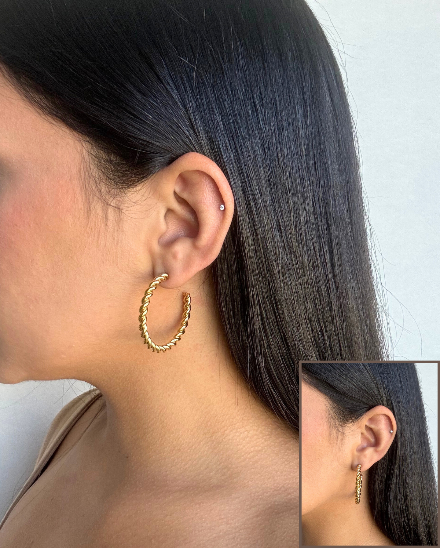 Rope Hoop Earring SS