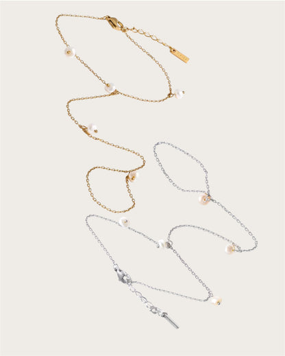 Perlita Hand Chain Bracelet SS