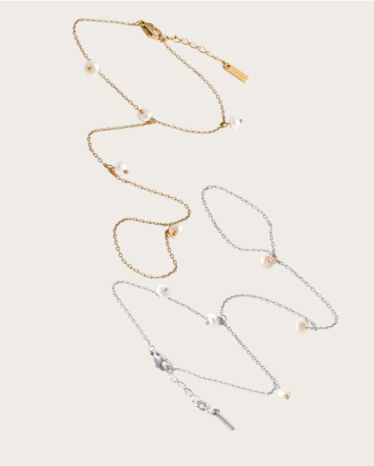 Perlita Hand Chain Bracelet SS