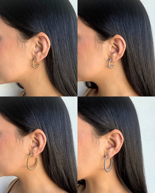 Rope Hoop Earring SS
