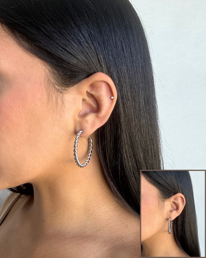Rope Hoop Earring SS